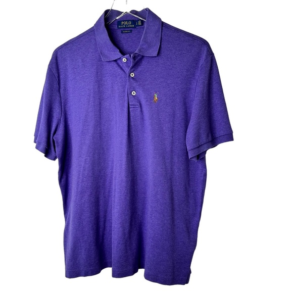 Polo Ralph Lauren Purple Classic Fit Polo T-shirt Large - Picture 2 of 7